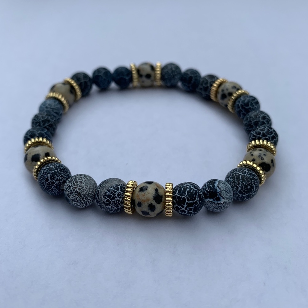 ⭕️Blue/White Stone Bead Bracelet